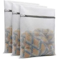 Zaewry Wäschenetz 3 Stück Wäschesäcke mit Wabenstruktur, Wäschenetz für Waschmaschine, mit Reißverschluss Wäschebeutel Ideal für Feinwäsche