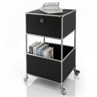 Floordirekt Rollcontainer Concept Epure Rollcontainer MK-145 – Metallregal-Rollwagen 40x40x75 cm, 3-stöckig mit Schublade, mobiles Aufbewahrungsregal für Küche & Büro