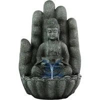 INTERGARDEN Wasserspiel Zimmerbrunnen mittelgroß - Buddha 55cm mit Beleuchtung, 35.5 cm Breite