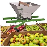 DEMA Entsafter Obstmühle Eco, 7 Liter, Edelstahl-Trichter mit Handkurbel