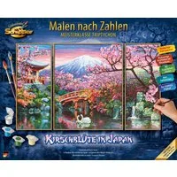 Schipper Malen nach Zahlen Meisterklasse Triptychon - Kirschblüte in Japan, Made in Germany