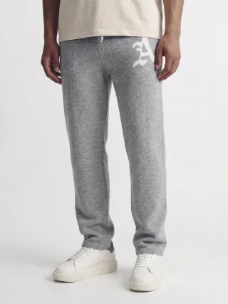 JACK&JONES - JPSTBILL LEGACY KNIT JACQUARD PANTS ASOS Light Grey Melange - Gr. - L