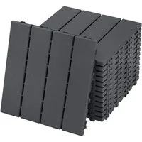 FIVMEN Terrassendielen 30x30cm Fliesen Balkonfliesen Terrassenfliesen in Holzoptik, Anthrazit, (55-St), für Terrassen, Gärten, Schwimmbäder