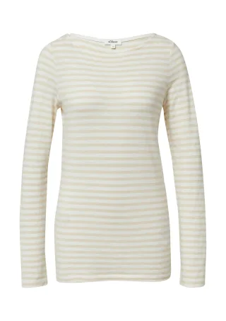 s.Oliver - T-Shirt beige/weiß - Gr. - 36