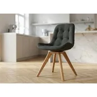 Massivart® Polsterstuhl Polsterstuhl, Esszimmerstuhl, anthrazit, »Belfast«, mit Absteppungen · Standbeine Massivholz Wildeiche geölt