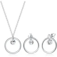 Elli Schmuckset Kreis Geo 925 Silber, mit Kristallen von Swarovski®