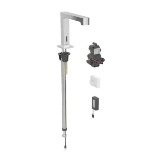 Geberit Brenta Infrarot-Waschtischarmatur 116194211 Standmontage, Batteriebetrieb, UP-Funktionsbox, hochglanz-verchromt, mit Mischer
