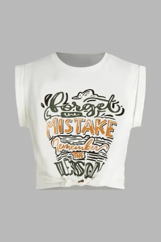 Bedrucktes Crop-Top-T-Shirt