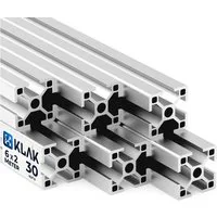 KLAK Profil KLAK 30 - 6x Aluprofil 30x30mm 2m System-, Montageprofil Typ-I Nut 8 (Set)