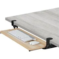 relaxdays Schreibtischaufsatz Ausziehbare Tastaturablage zum Klemmen, (1-St), Holzoptik