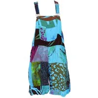 Guru-Shop Hose & Shorts Goa Shorts, kurze Patchwork Latzhose, upcycling.. alternative Bekleidung
