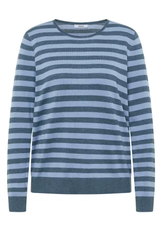 CECIL - Pullover mit Rundhals und Streifen easy blue - Gr. - XS
