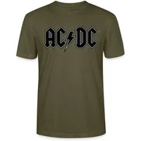 Spreadshirt T-Shirt AC/DC Schwarzes Logo Mit Blitz Unisex Bio T-Shirt (1-tlg)