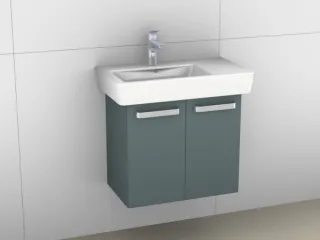 Artiqua 413 Waschtischunterschrank für Renova Compact 226165, 226265 Stahlgrau, 413-WU2T-K120-7142-8 413-WU2T-K120-7142-88