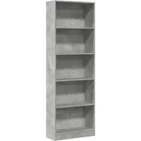 vidaXL Bücherregal Bücherregal Betongrau 60x24x176 cm Holzwerkstoff, 1-tlg.