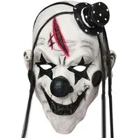 Goods+Gadgets Clown-Kostüm Realistische Horror Clown Maske – Perfekt für Halloween & Motto-Partys, Halloween Gruselmaske Gesichtsmaske