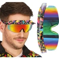 Fiestas Guirca Kostüm, 80S Retro Brille Fasching Party Accessoire Vintage Look Komplettierung