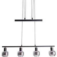 näve Pendelleuchte Fumoso, ohne Leuchtmittel, Leuchtmittel wechselbar, 4er Pendelbalkenleuchte,excl.4x E14 max. 40 W,Glas: dunkel getönt