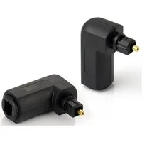 Poppstar Toslink Adapter 90° gewinkelt für Optisches Digital-Audiokabel Audio- & Video-Adapter Toslink Stecker zu Toslink Buchse, Winkelstecker für TOS Kabel, S/PDIF Kabel, 2 Stück