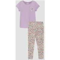 s.Oliver Kurzarmshirt T-Shirt Set aus T-Shirt im A-Shape und Leggings mit All-over-Print
