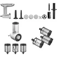 KitchenAid Gemüseschneidaufsatz KitchenAid Set Metallfleischwolf+ Gemüseschneider+ Zusatztrommeln