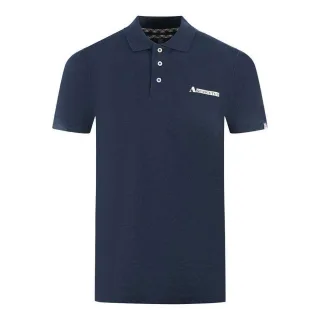Aquascutum Unisex Erwachsene Boxed Logo Polo-Shirt (Marineblau)