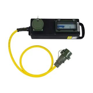 Dönges Steckdosenleiste mit PRCD-S, Phasenwender, bronzegrün, 16 A, 400 V , Anschluss:16A, Spannung:400V