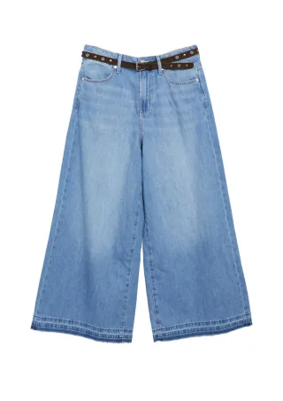 s.Oliver Red Label - Jeans-Culotte mit Gürtel blau - Gr. - 26