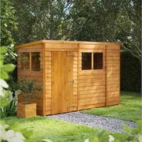 Powersheds Gartenhaus Gartenhaus mit Pultdach und Stülpschalung, Vollholz, BxT: 300x120 cm, (Polyester-verstärkte DachpaPOPe, gehärtetes Glas, hochwertiges Holz), Hochwertiges Holz