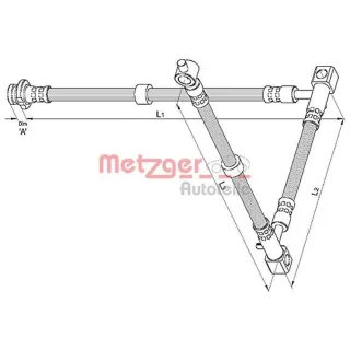 Metzger Bremsschlauch vorne links Nissan Primera P12