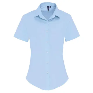 Premier - Formelles Hemd für Damen kurzärmlig (Blassblau)