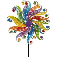 formano Gartenfigur Buntes Windrad für den Garten aus Metall Dekoratives Windspiel