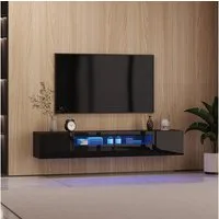 radelldar Lowboard 180cm Hochglanz mit LED-Beleuchtung und Stauraum (1 St), hängender TV-Schrank für Fernseher bis 85 Zoll