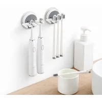 FOUORTUNATE-BEE Zahnputzbecher Zahnbürstenhalter Wandmontage, Selbstklebend Ohne Bohren, 2er Set, (2-St), Zahnbürstenhalter Wandhalter Bad selbstklebend Organizer 2 Stück