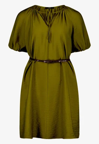 zero - Minikleid mit Flechtgürtel Fir Green - Gr. - 38