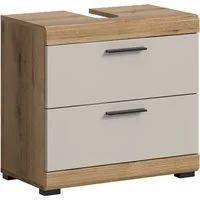 welltime Waschbeckenunterschrank SIENA, Breite 60cm, mit 2 Türen oder 2 Schubkästen, MDF-Front (1-St., TOPSELLER!, mit Siphonausschnitt 10x25 cm) in verschiedenen Farben erhältlich, Badmöbel, Badschrank, Schrank, Bad