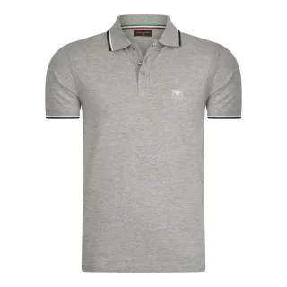 Polo Applique Pique von Cappuccino Italia in der farbe Grau.