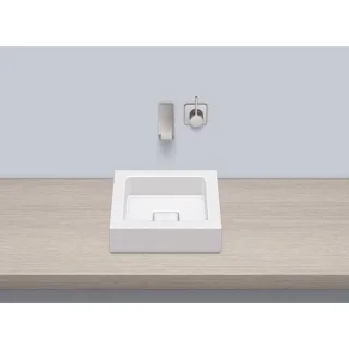 Alape AB.Q325. 1 Aufsatzwaschtisch 3300000000 32,5 x 32,5 cm, weiss, ohne Hahnloch und Überlauf