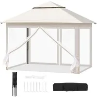 Woltu Pavillon, mit 4 Seitenteilen, 3x3 m, mit Moskitonetz, 4 Seitenteilen, höhenverstellbar
