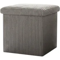 Macosa Home Stauraumhocker Sitzhocker faltbar mit Deckel 38 cm Creme od. Grau (Hocker Falthocker Aufbewahrung modern, 1 St., Hocker Falthocker Aufbewahrung modern), Sitzwürfel Cord Aufbewahrungshocker