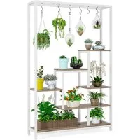 Tribesigns Blumenständer 5 Ebenen Pflanzenregal mit 10 S-Haken
