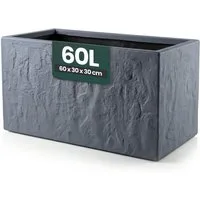 Kreher Blumenkasten 'Riven' aus Kunststoff - Stein Optik - 60x30x30 cm (Farbe wählbar) (1 St)