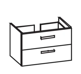 Artiqua 414 Waschtischunterschrank für Venticello 41048J, 41048L Sangallo Grau quer, 414-WU2L-V104-7 414-WU2L-V104-7152-432