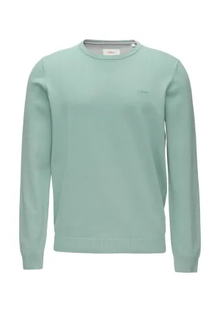 s.Oliver Red Label - Strickpullover mit Logo-Stickerei grün - Gr. - XL