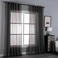 HAC24 Vorhang Deko Gardinen Gardinenschal Ösenschal Dekoschal, Ösen, transparent, Polyester, mit Ösen Lichtdurchlässig 140 x 240 cm