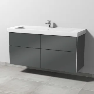 Sanipa 3way Waschtischunterbau zu Villeroy & Boch Subway 2.0 Waschtisch mit 4 Auszügen, Anthrazit-Gl BS61679