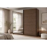 Home affaire Kleiderschrank MALOJA modern mit viel Stauraum, Fächer & Kleiderstange, Breite 200 cm Garderobe mit 2 Schiebetüren, mit Spiegel, erhältlich in 2 Farben