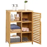 WAOHO Badkommode Badezimmerschränke aus Bambus,Badkommode,Küchenschrank,Sideboard