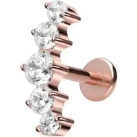 PIERCINGLINE Piercing-Set Titan Labret mit Innengewinde 5 EINGEFASSTE KRISTALLE (Labrets, 1-tlg)