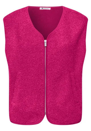 Street One - Weste mit V-Neck aus Teddy-Material pink - Gr. - 36